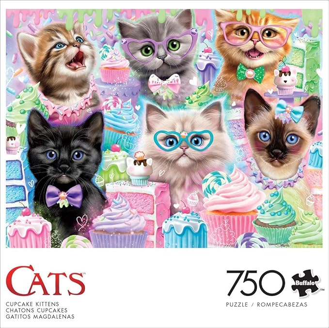 Buffalo Games - Sheena Pike - Cupcake Kittens - 750 Piece Jigsaw Puzzle for Adults -Challenging
