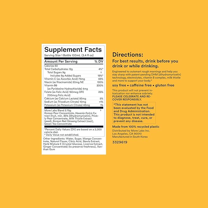 Morning Recovery Electrolyte, Milk Thistle Drink Proprietary Formulation to Hydrate While Drinking