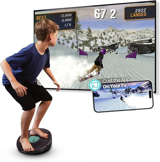 GoBalance Board - App-Enabled Balance Board. Smart Bluetooth Sensor, 12 FREE Interactive Games
