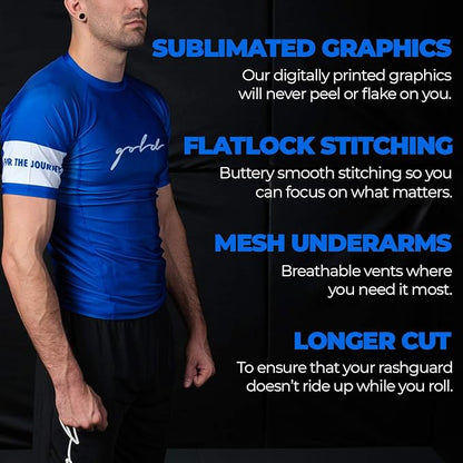 Gold BJJ Foundation Rash Guard - Ranked No-Gi and Gi Jiu Jitsu Rashguard