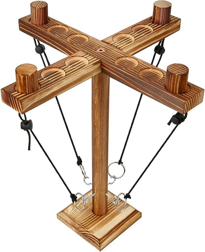 Ring Toss Game for Adults, Fun Hook and Ring Game with Carrying Bag, Outdoor Indoor Party Game