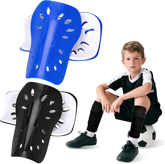 2 Pairs Shin Guards Soccer for Kids,Shin Pads Extra Lightweight Breathable Slide in Shin Guard for