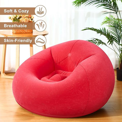 Realspring 6 Pcs Bean Bag Chairs for Adults Inflatable Chairs with Electric Air Pump,Blow up Couch