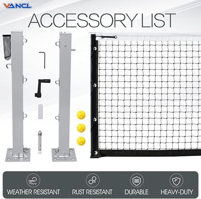 Pro Pickleball Net Portable with Wheels – 22ft Heavy Duty Pickleball Net System with Sturdy