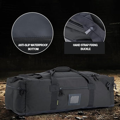 105l Large Duffel Bag For Travel, Gym & Sports - Water Repellent Polyester, Hidden Straps, Shoe