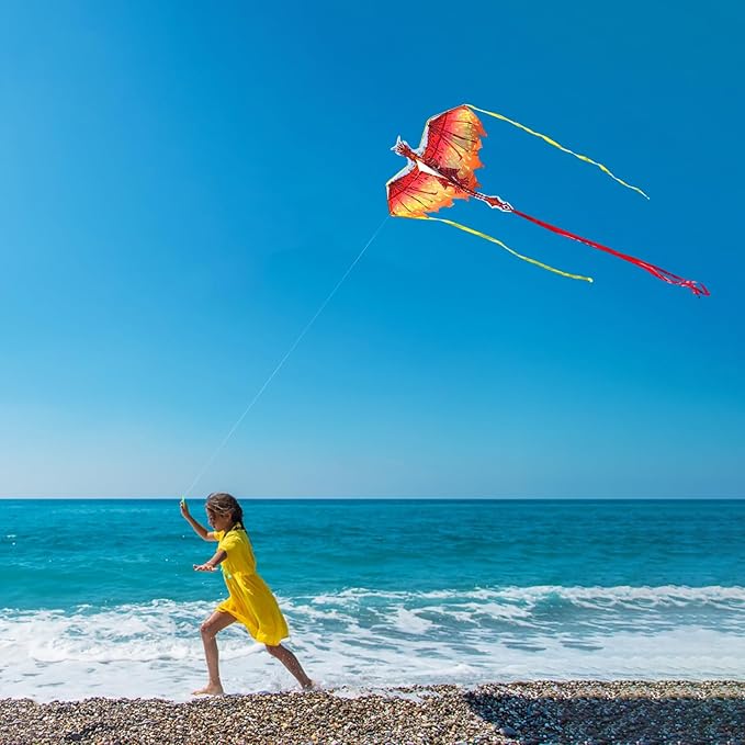 Mint's Colorful Life Dragon Kite for Kids & Adults, Easy to Fly Best Beach Kites for Beginners