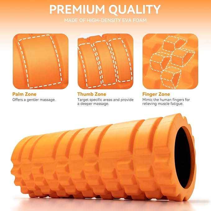 Foam Roller High Density 13" Patented Exercise Roller for Deep Tissue Muscle Massage, Muscle