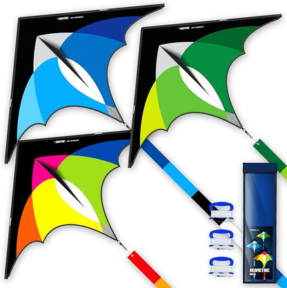 3-Piece Set Delta Kite for Easy to Fly Large Kite for Kids and Adults - Perfect Family Outdoor Toy