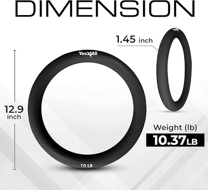 Yes4All Power Ring 10lbs, Weight Ring, Weighted Circle, Kettlebell for Yoga Exercise, Aerobics