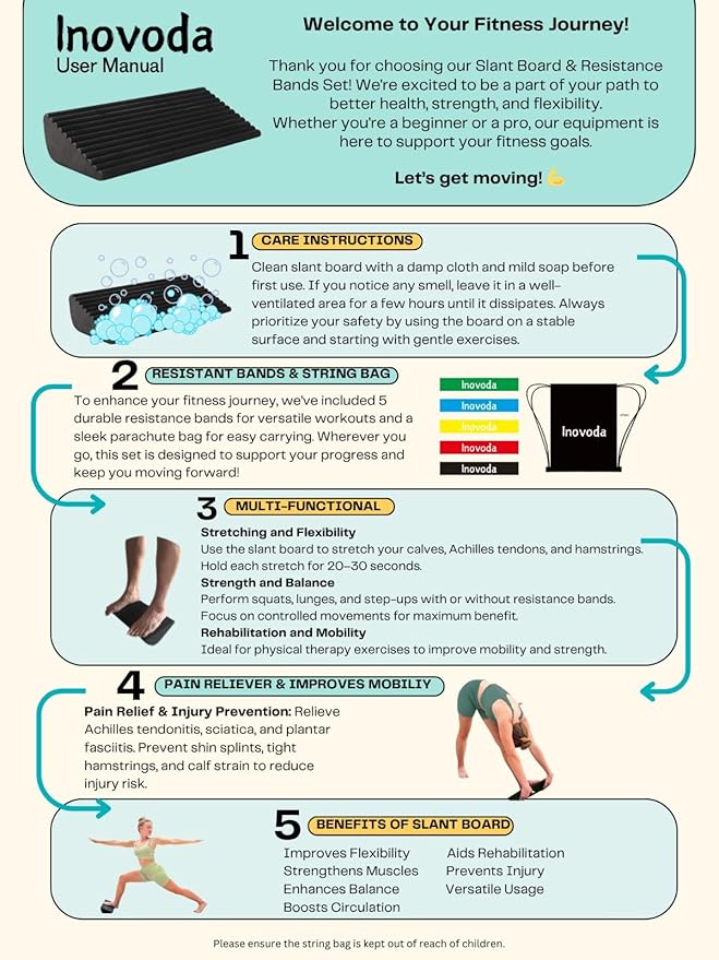 Slant Board for Calf Stretching | Ankle Balance Board, Ankle Exerciser Strengthener for Relief of