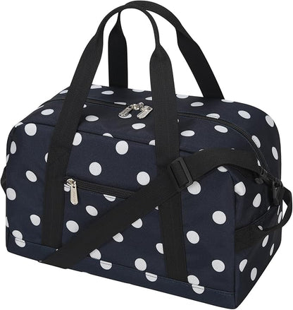 Small Gym Bag 14 inch lightweight Carry On Mini Duffel Bag for Travel Sport - Polka Dot Blue
