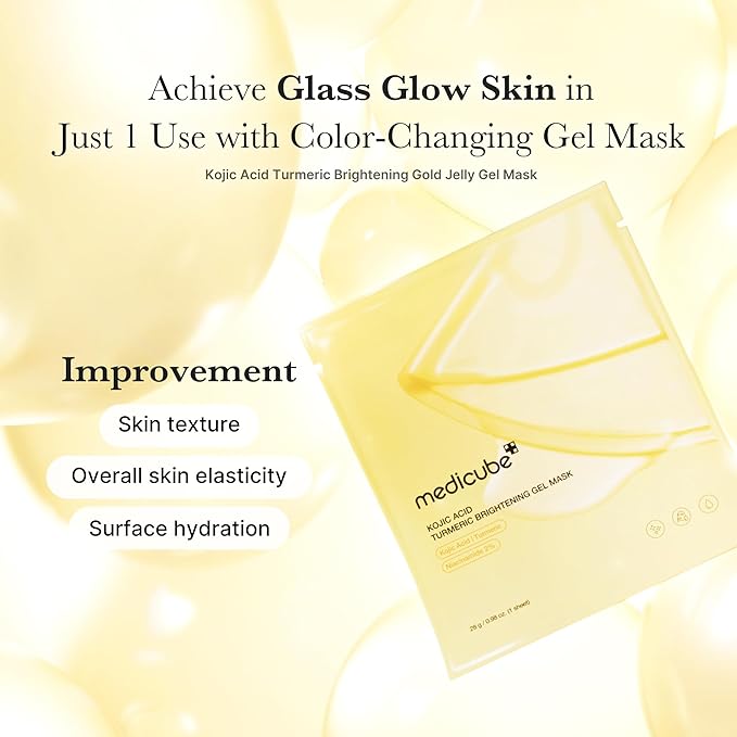 medicube Kojic Acid Turmeric Brightening Gold Jelly Gel Mask | Overnight Face Mask for Glass Glow