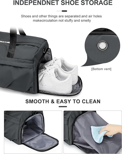 Gym Duffle Bag with Shoe Compartment for Women Men Sports Workout Carry on Weekend Overnight Bag