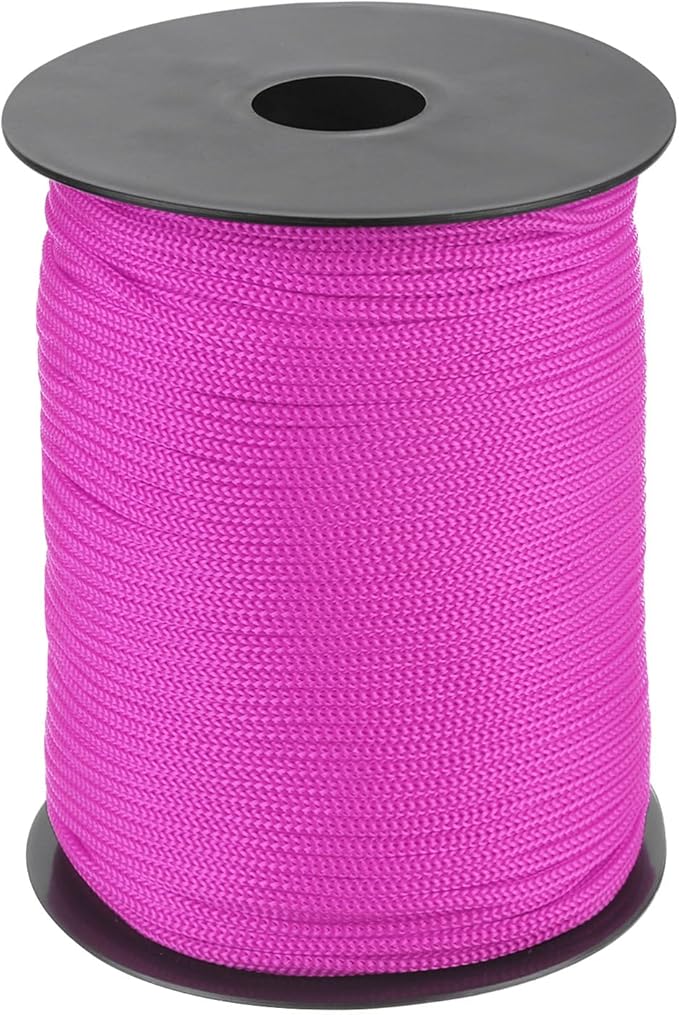 MECCANIXITY 1/8 Inch Polypropylene Rope Braided Ropes, 328ft Nylon Rope Hollow Utility Cord for