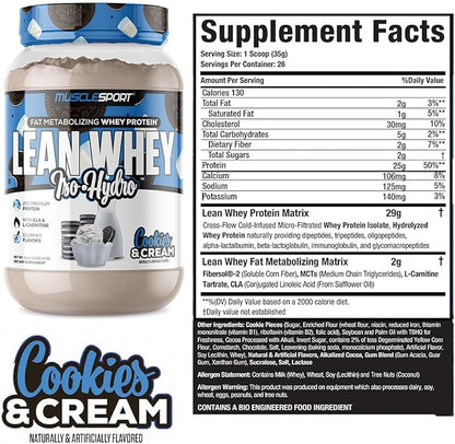 Musclesport Lean Whey Revolution?? Whey Protein Isolate with Hydrolyzed Whey - Low Calorie, Low