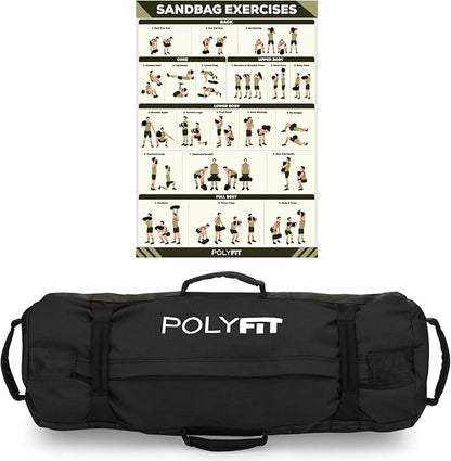Polyfit Classic Sandbag - Heavy Duty Workout Sandbag for Fitness with 8 Gripping Handles for Sand