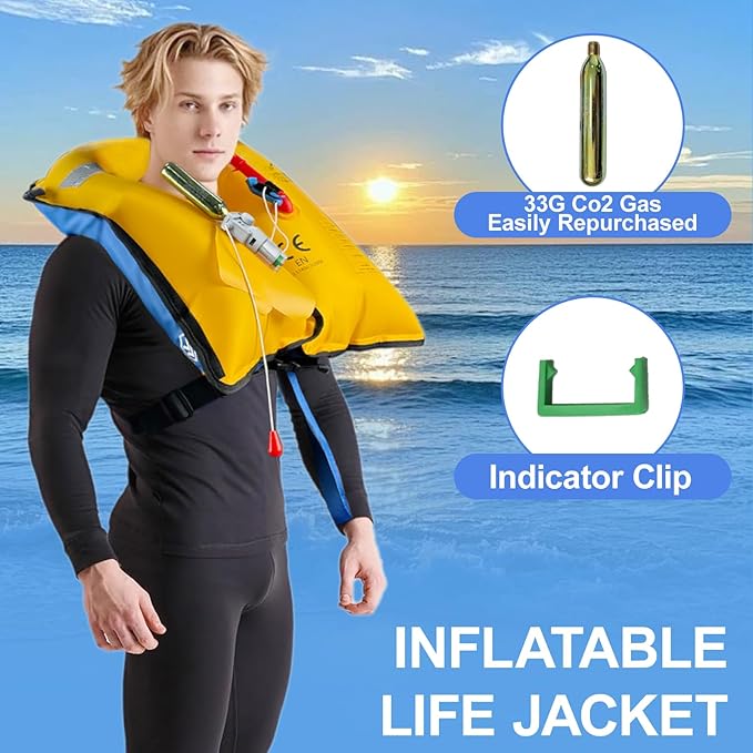Automatic/Manual Inflatable Life Jacket| Inflatable PFD Kayak Vest Adult| Life Vest for Adults|