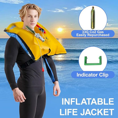 Automatic/Manual Inflatable Life Jacket| Inflatable PFD Kayak Vest Adult| Life Vest for Adults|