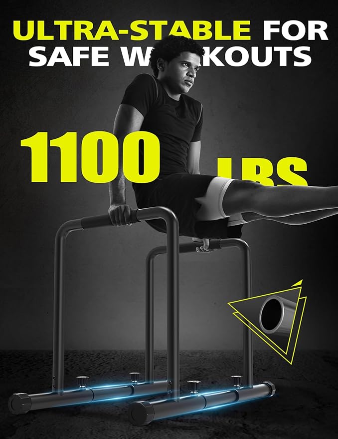 Dripex 1100lbs Adjustable Dip Bar Heavy Duty Steel Dip Station, Home Dip Stand with Two Safety