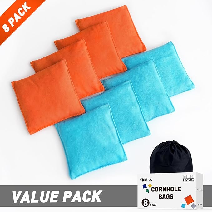 Cornhole Bags Set of 8 Regulation Corn Hole Bean Bags for Cornhole Game, Professional Weather