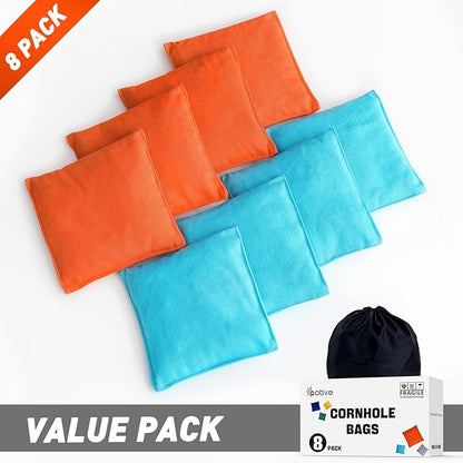 Cornhole Bags Set of 8 Regulation Corn Hole Bean Bags for Cornhole Game, Professional Weather