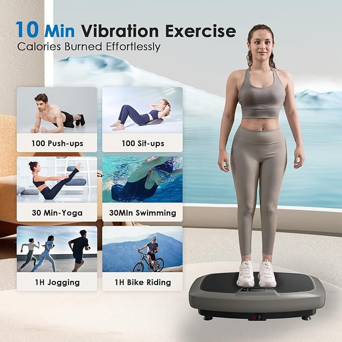 Vibration Plate Exercise Machine - Whole Body Workout Vibration Platform Lymphatic Drainage Machine