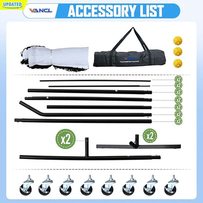 Pro Pickleball Net Portable with Wheels – 22ft Heavy Duty Pickleball Net System with Sturdy