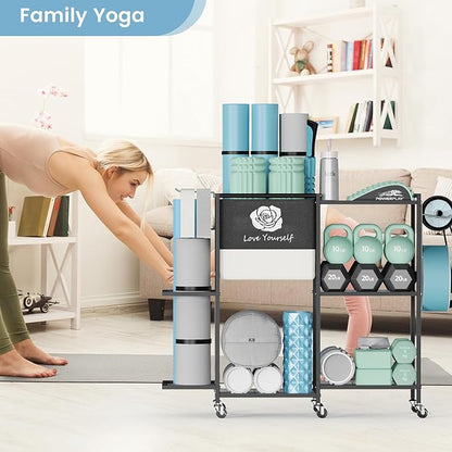 Yoga Mat Storage Rack，Home Gym Storage Rack Gym Workout Equipment Storage Organizer Fitness Weight