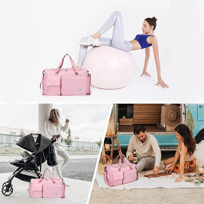 FIORETTO Women's Gym Duffle Bag with Shoes Compartment, 37L Capacity, Ideal for Travel, Gym