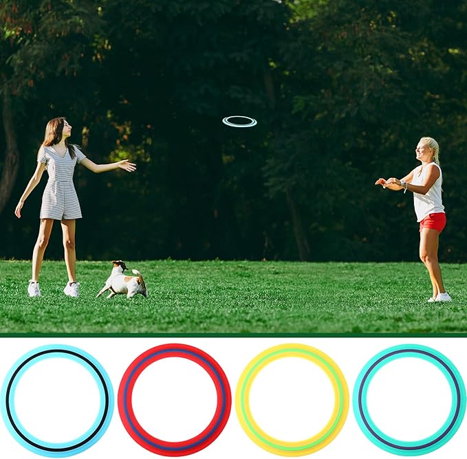 12 Pack Flying Ring 11 Inch Flying Disc Bulk for Backyard Beach Outdoor Soft Sport Discs for Beach