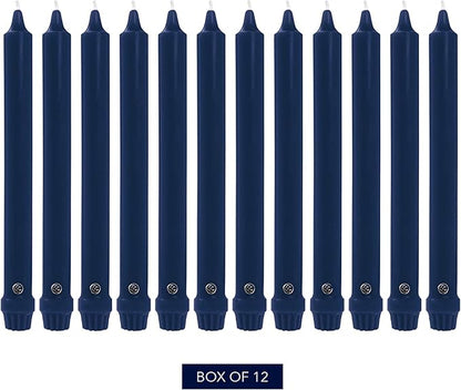 Colonial Candle Unscented Taper Candle, Classic Collection, Indigo, 8 In, Pack of 12 - Up to 6
