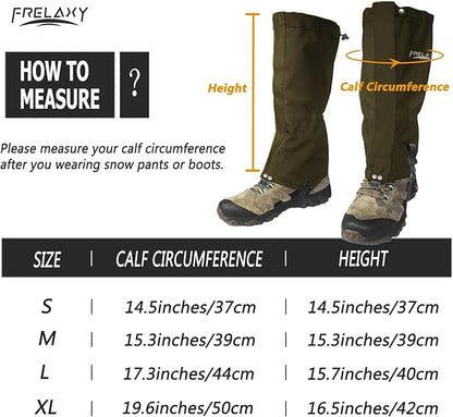 Frelaxy Leg Gaiters Ultra HIGH-Performance Hunting Gaiters, 100% Waterproof Hiking Gaiters with