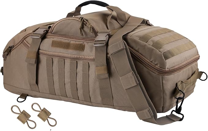55L Large Travel Gym Duffle Bag Military Tactical Backpack, Army Pack 3 Day Bug Out Bag Rucksack
