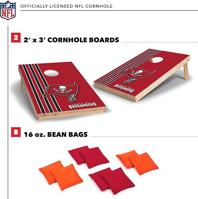 NFL 2' x 3' Solid Wood Cornhole Set with Direct Print HD Team Graphics – Great Gift for Any