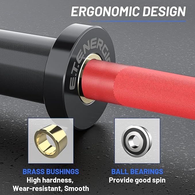 4ft Olympic Barbell 20KG Bar Load 500lbs Capacity Available Men's Barbell with Hard Chrome Sleeves
