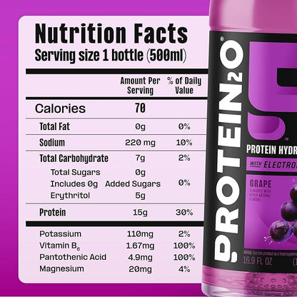 Protein2o Hydration Drink - 2-in-1 Liquid Clear Whey Protein Isolate and Electrolyte Drink - 15g
