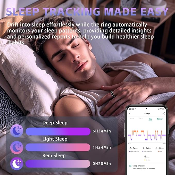 Smart Ring for Men Women ??Fitness Tracker Ring with Heart Rate, SpO2, Blood Pressure, Sleep