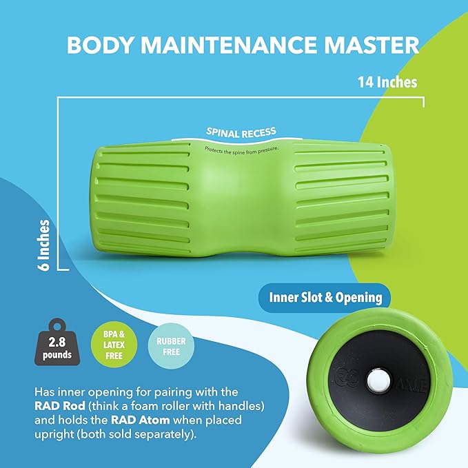 RAD Axle ??Extra Firm High-Density Exercise Foam Roller ??Deep Tissue Myofascial Release for Back