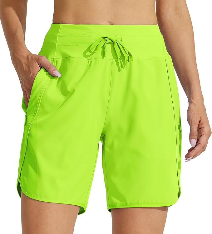 Willit Women's 7" Athletic Running Shorts Long Workout Hiking Shorts Quick Dry High Waisted Active