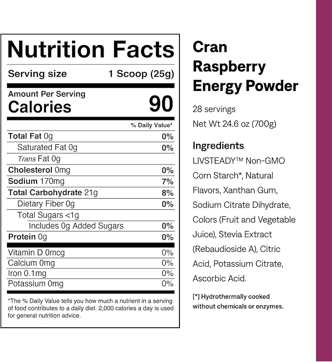 UCAN Energy Powder, Cran-Raz, Keto, Sugar-Free Pre & Post Workout for Men & Women, Non-GMO, Vegan