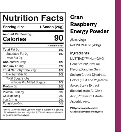 UCAN Energy Powder, Cran-Raz, Keto, Sugar-Free Pre & Post Workout for Men & Women, Non-GMO, Vegan