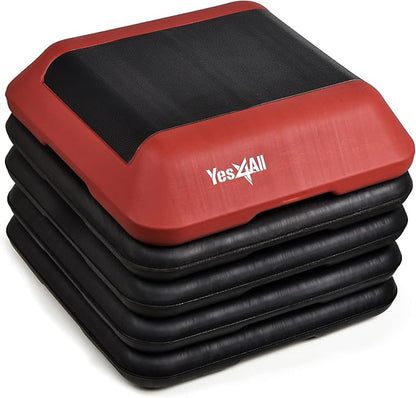 Yes4All 16"x16" Adjustable High Step Aerobic Platform with 4 Risers, Height-Adjustable
