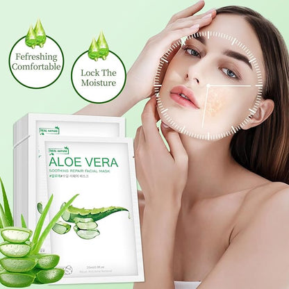 Aloe Vera Face Mask,Hydrating Face Masks Skincare For Dry, Oily,Sensitive Skin,Aloe Facial Skincare
