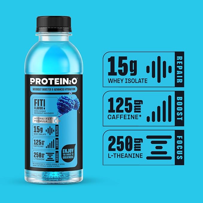 Protein2o 15g Whey Protein Isolate Hydration Drink Plus Energy & Focus, 350mg of Electrolytes