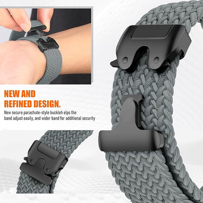 Braided Stretchy Band for Fitbit Versa 4/Versa 3/Sense 2/Sense Watch Band Women Men,Parachute-style