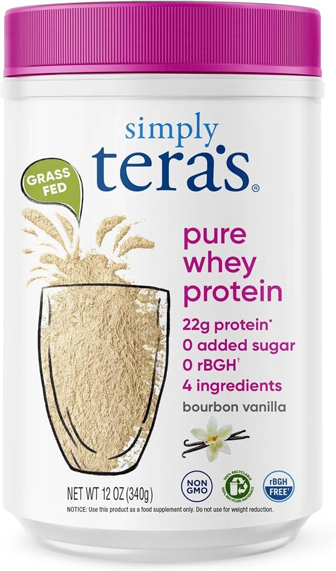 Simply tera's Pure Whey Protein Powder - Grass Fed Vanilla Whey Protein Powder, Clean, Made Without
