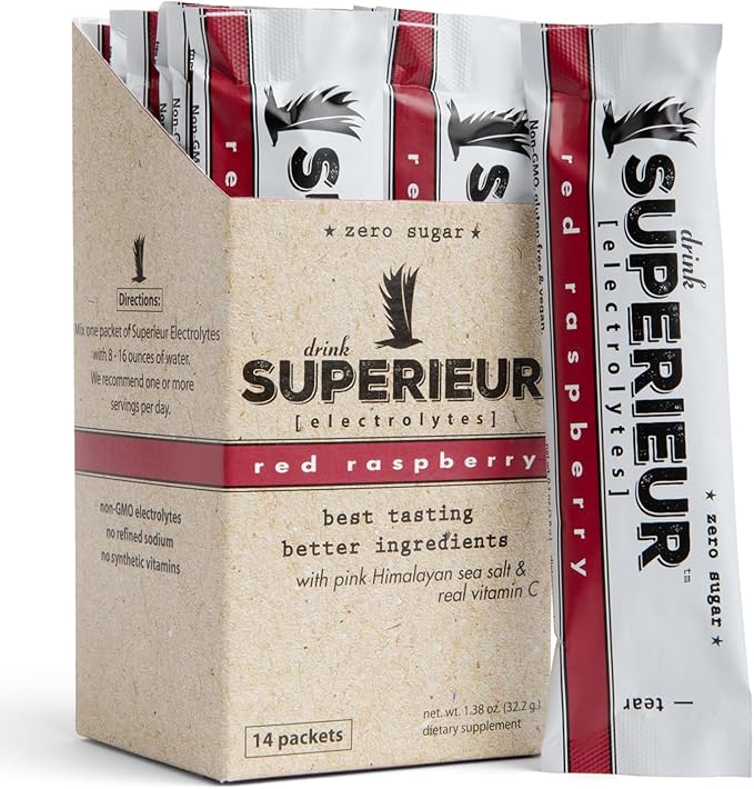 Superieur Electrolyte Powder Packets - Vegan Electrolyte Hydration Powder w/Sea Minerals - Keto