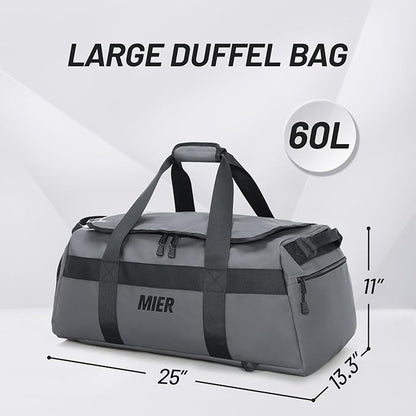 MIER Gym Bag for Men Large Duffel Backpack with Shoe Compartment, 60L Convertible Duffle Bags