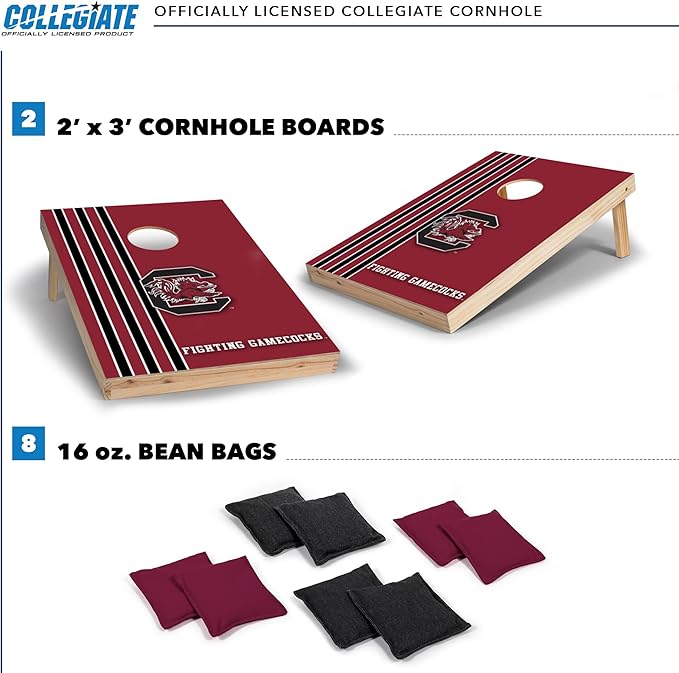 2' x 3' Solid Wood Cornhole Set with Direct Print HD Team Graphics – Great Gift for Any NCAA Fan!