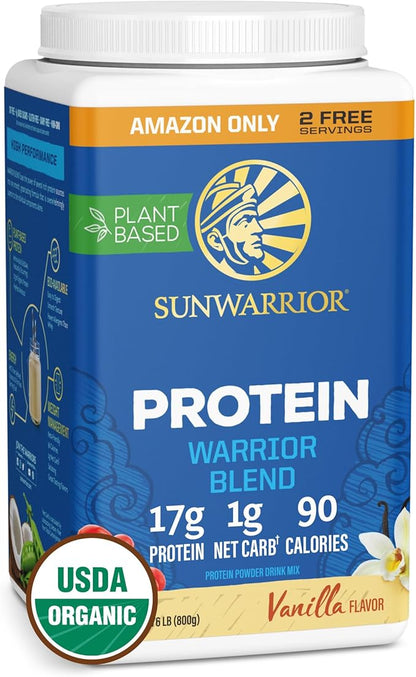 Organic Plant Based Protein Powder | Vegan Organic Protein Powder Vanilla Flavored with BCAA Amino